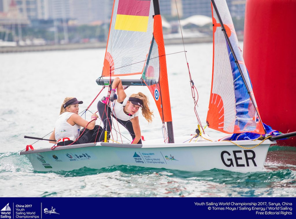 Youth Sailing Word Championships 2018: Maru Scheel und Freya Feilcke vertraten Deutschland bereits bei den Youth Worlds 2017. Foto: Tomas Moya/Sailing Energy
