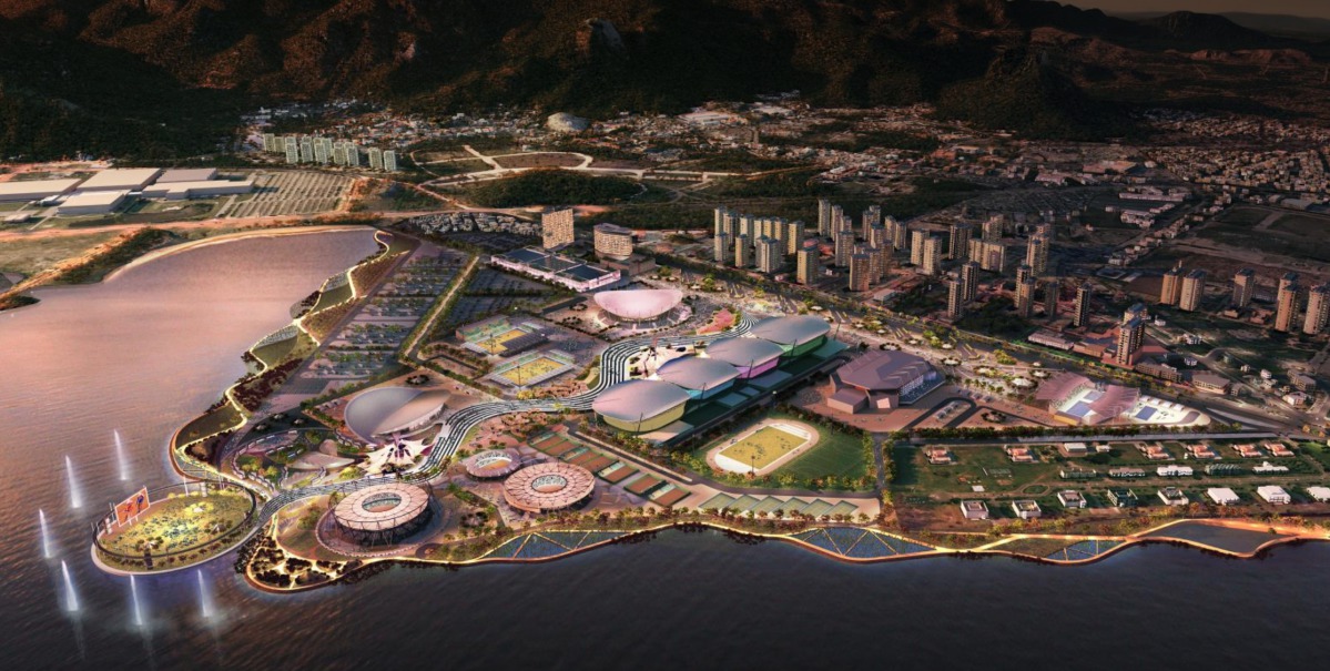 Der Olympia-Park von Rio de Janeiro. Hier finden vom 5. bis 21. August die Olympischen Sommerspiele 2016 statt. Grafik: IOC