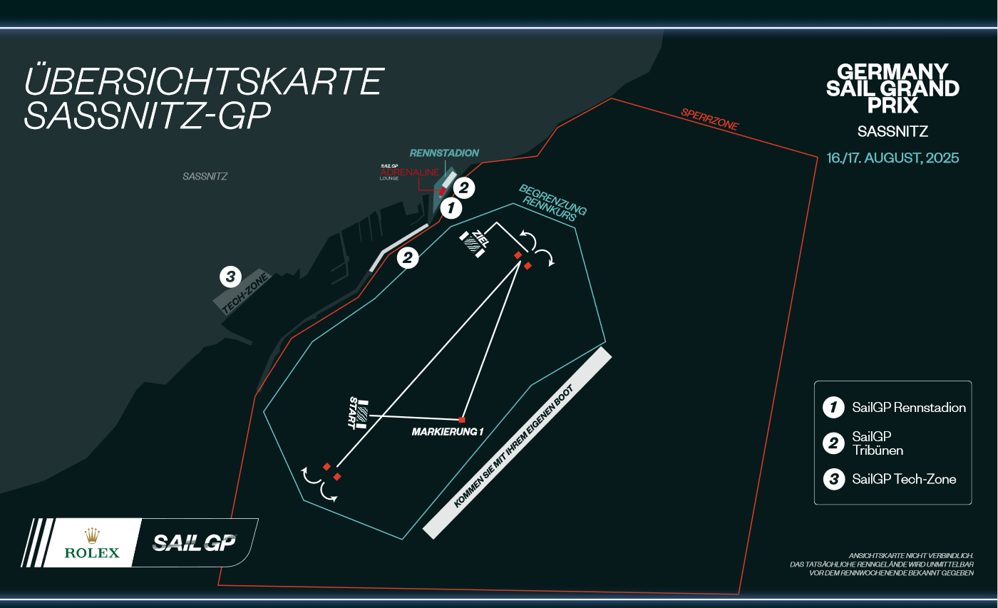 Bahnkarte der SailGP auf Rügen.