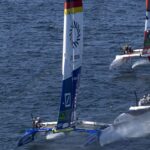 Foilende Rennkataramarane der SailGP Rennserie