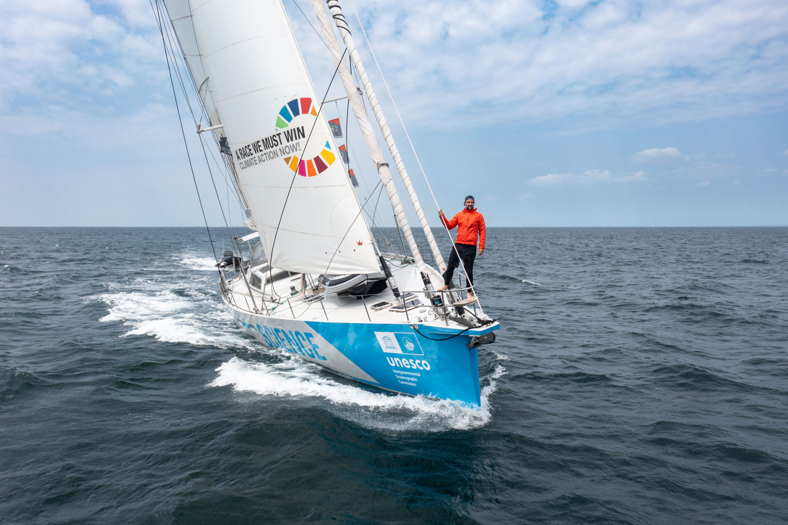 Offshore-Profi Boris Herrmann auf dem Forschungsschiff Malizia Explorer
