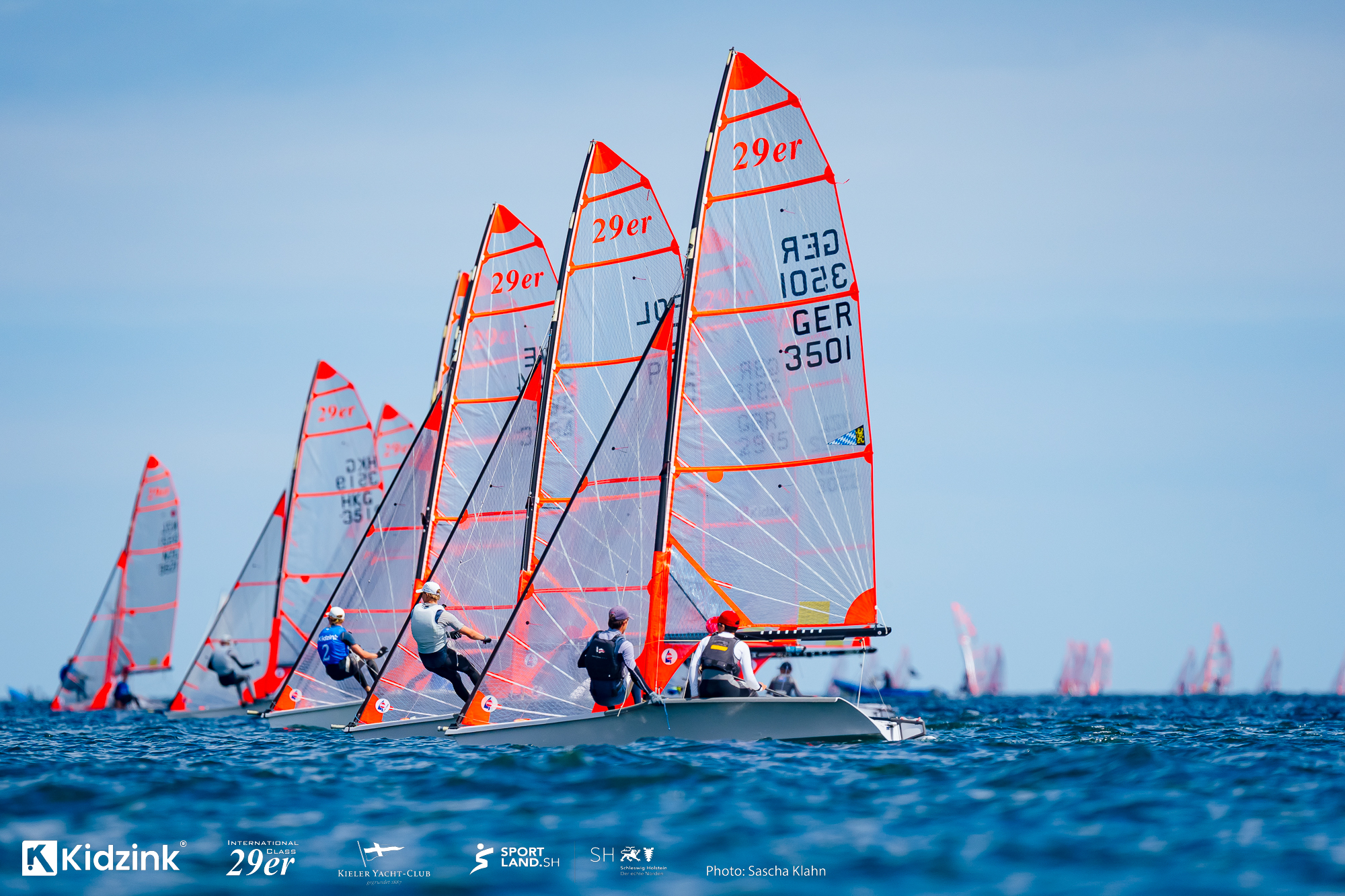 29er Skiffjollen auf der Startkreuz
